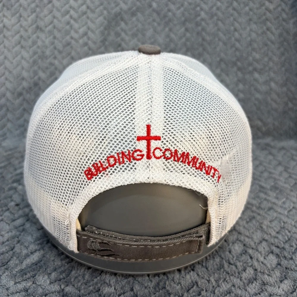 Outdoor Cap Servolution Good Neighbors Trucker Hat Grey White Building Community
